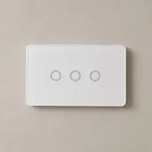 3 Gang Smart Zigbee Touch Glass Wall Switch Off White - HIGHLINE SWS3TZ-WHITE