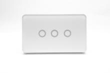 3 Gang Smart Zigbee Touch Glass Wall Switch Off White - HIGHLINE SWS3TZ-WHITE