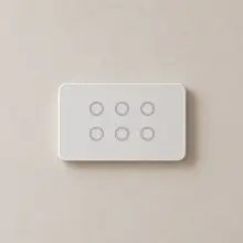 6 Gang Smart Zigbee Touch Glass Wall Switch Off White - HIGHLINE SWS6TZ-WHITE