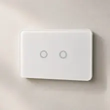2 Gang Smart Zigbee Touch Glass Wall Switch Off White - HIGHLINE SWS2TZ-WHITE