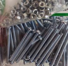 5/32x2" Round Metal Thread Screws with 5/32 Hex Nuts - 100 PACK - 25HZR0450+2604