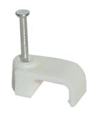 4mm Twin &amp; Earth Flat Plastic Cable Clips 400 QTY Jar - White