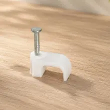 6mm Twin &amp; Earth Flat Plastic Cable Clips 150 QTY Box - White