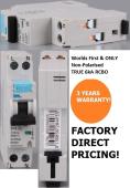 10mA MEDICAL RCBO" - Type "A" 6kA 16 Amp Single Pole Safety Switch RCBO RCDMCB - DL Branded 3 YEARS WARRANTY!"