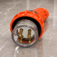 Highline 4 Pin 32amp Round Angled Plug IP66 - Three Phase - Impact and Chemical Resistant