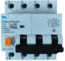 16AMP - 3 POLE +N RCBO 30mA C Curve - 6kA 500V - DL RCBO4P16A - 3 PHASE 4P RCBO