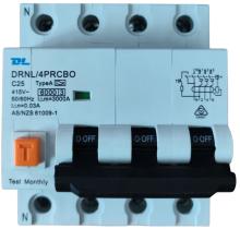 25AMP - 3 POLE +N RCBO 30mA C Curve - 6kA 500V - DL RCBO4P25A - 3 PHASE 4P RCBO