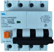 32AMP - 3 POLE +N RCBO 30mA C Curve - 6kA 500V - DL RCBO4P32 - 3 PHASE 4P RCBO