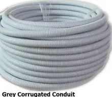SOLAR CORRUGATED CONDUIT 32mm GREY 25 Metre Roll - SOLARSCC3225