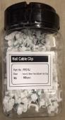 1mm &amp; 1.5mm Twin &amp; Earth Flat Plastic Cable Clips 500 QTY Jar - White