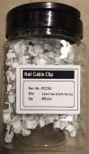 2.5mm Twin &amp; Earth Flat Plastic Cable Clips 500 QTY Jar - White