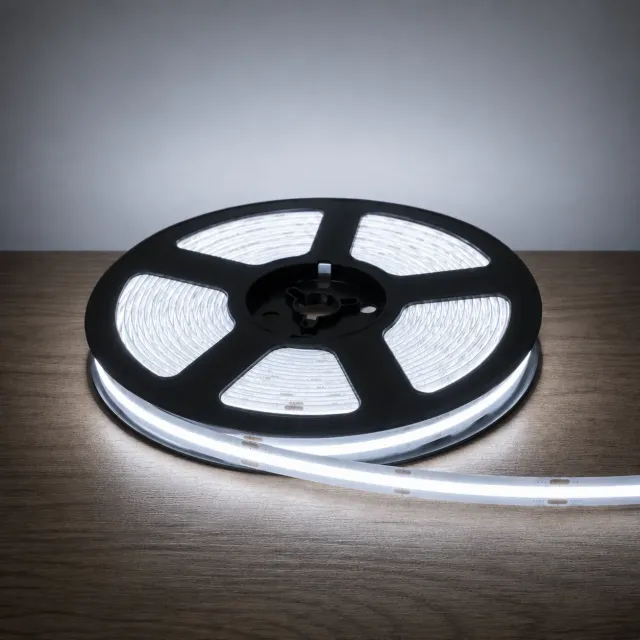 24v DC 12w Per Metre 2835 COB CHIP LED STRIP 5000K DAYLIGHT (Non Weatherproof) - 5m Roll