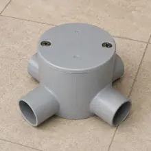 25mm Four Way Deep Junction Box Grey