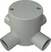 20mm Four Way Deep Junction Box Grey