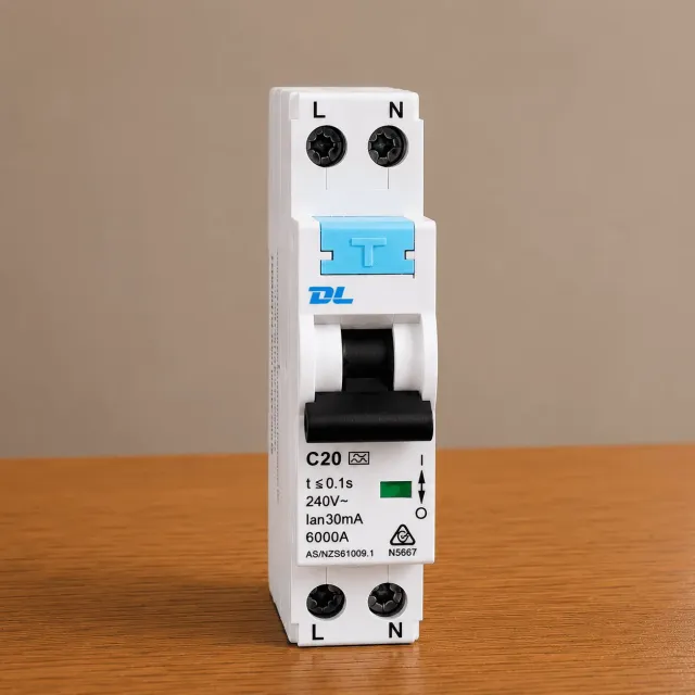 10mA MEDICAL RCBO" - Type "A" 6kA 20 Amp Single Pole Safety Switch RCBO RCDMCB - DL Branded 3 YEARS WARRANTY!"