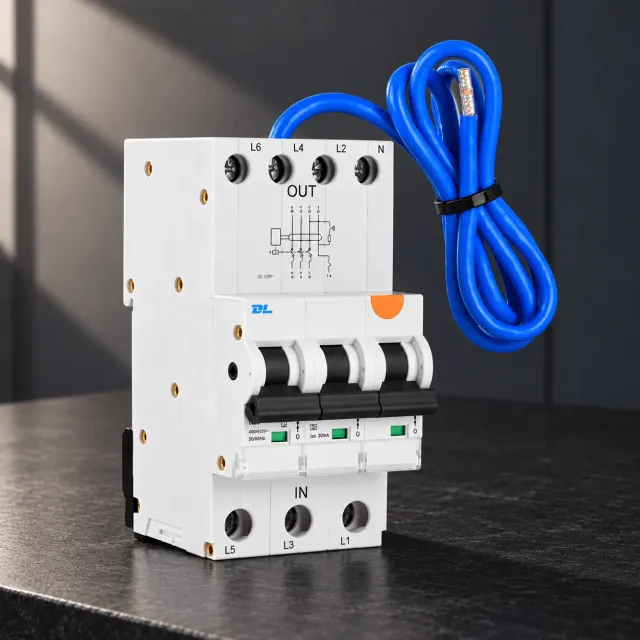 DL 3 Pole/3 Module 16amp 10kA RCBO with Tail - Fit NHP Concept One Panelboards - RCBO1016TAIL