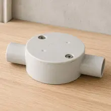 20mm Two Way Shallow Junction Box Grey