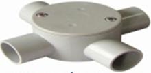20mm Four Way Shallow Junction Box Grey