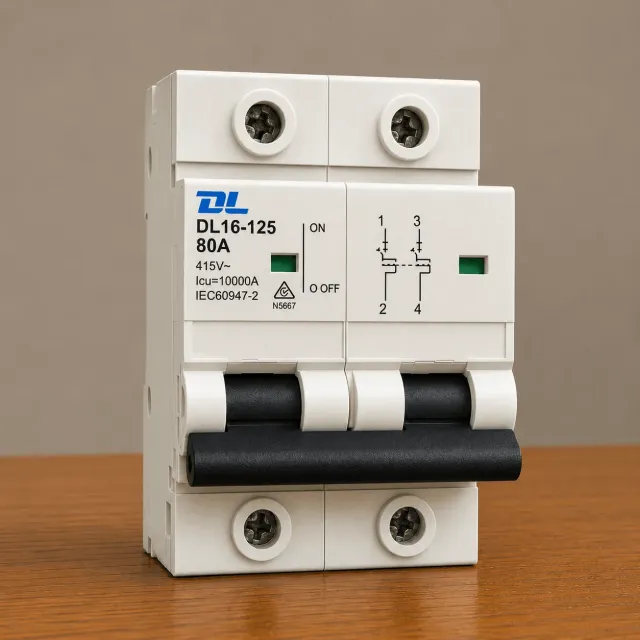 DL 2 POLE 80amp Circuit Breaker 10kA Rated - MCB280