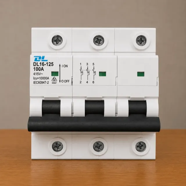 DL 3 POLE 100amp Circuit Breaker 10kA Rated - MCB3100