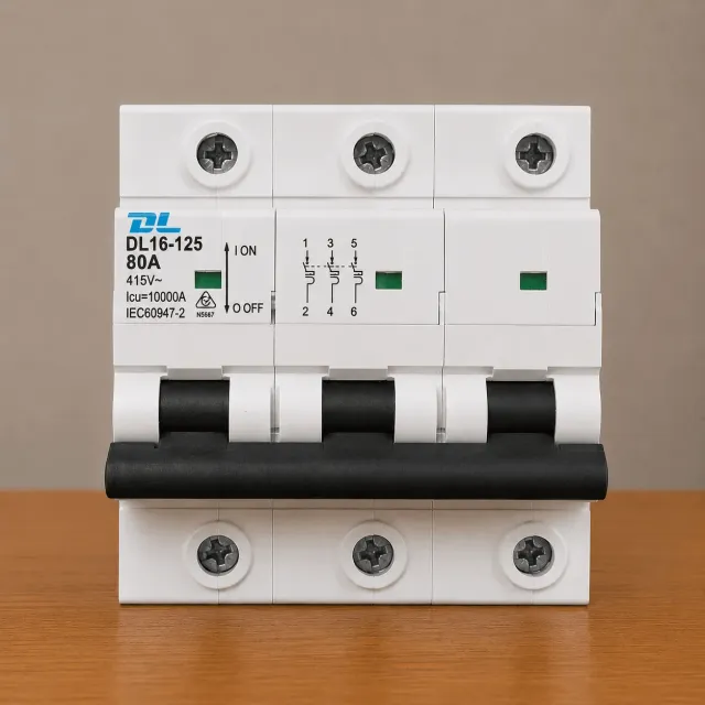 DL 3 POLE 80amp Circuit Breaker 10kA Rated - MCB380