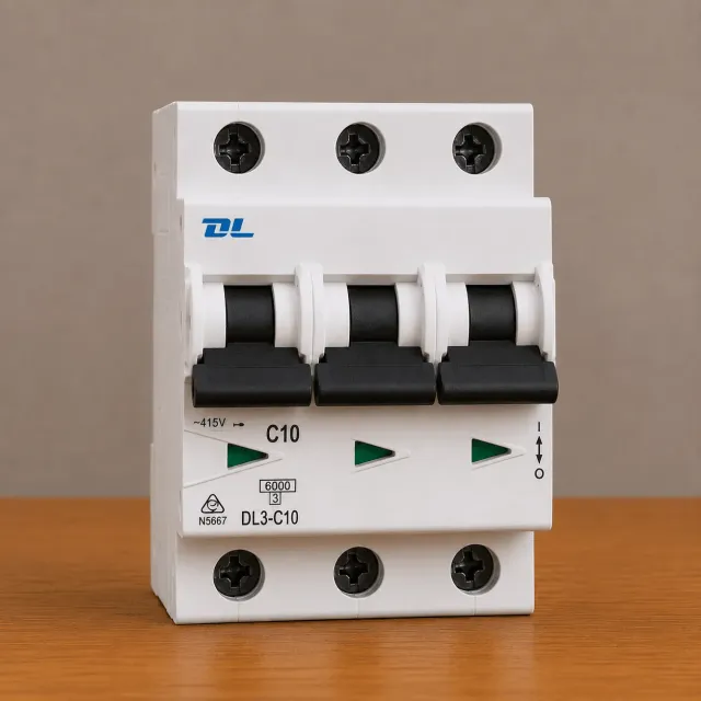 Three Phase MCB Circuit Breaker 10amp - 3 YEARS WARRANTY FROM DL