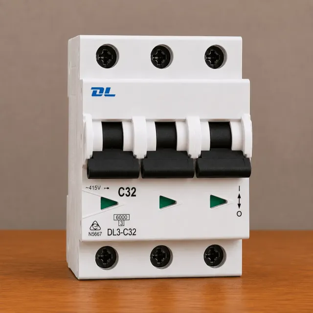 Three Phase MCB Circuit Breaker 32amp - 3 YEARS WARRANTY FROM DL