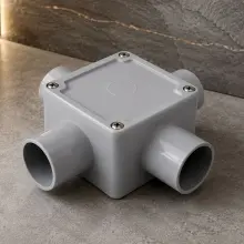 32mm Four Way Junction Box Grey - HIGHLINE S32JBOX4WAY