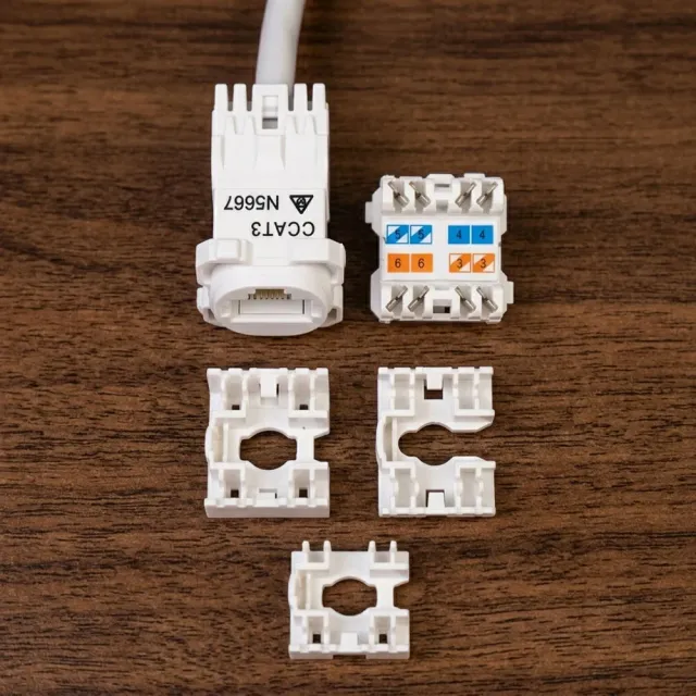 Highline Cat3 Telephone Jack White Fits Clipsal, QCE, Connected, HPM Grid Plates