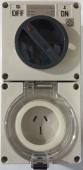 Highline 3 Pin 15amp FLAT Surface Switched Socket Combination IP66 - Single Phase - Impact And Chemical Resistant