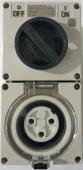 Highline 3 Pin 20amp ROUND Surface Switched Socket Combination IP66 - Single Phase - Impact And Chemical Resistant