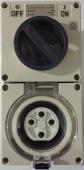 Highline 4 Pin 20amp Round Surface Switched Socket Combination IP66 - Three Phase - Impact And Chemical Resistant