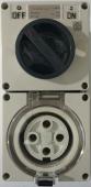 Highline 4 Pin 32amp Round Surface Switched Socket Combination IP66 - Three Phase - Impact And Chemical Resistant