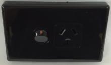 Highline SINGLE Power Point 15 Amp - BLACK - SGPO1/15B