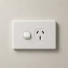 Highline Single Power Point 15 Amp SLIMLINE - White - SGPO1S/15