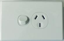 Highline Single Power Point 10 Amp SLIMLINE - White - SGPO1S