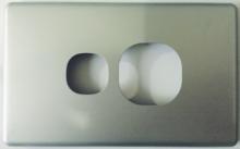Highline Single Power Point 10 Amp &amp; 15 Amp SLIMLINE Matt Silver Cover - SGPO1S/SC