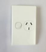 Highline SINGLE Power Point 10 Amp Slimline *VERTICAL* - White - SGPO1SV