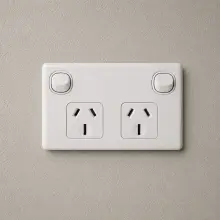 Highline Double Power Point 15 Amp - White - SGPO2/15