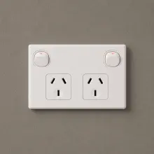 Highline Double Power Point 10 Amp - White - SGPO2