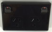 Highline Double Power Point 10 Amp - BLACK - SGPO2B