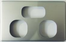 Highline Double Power Point 10 Amp Slimline Matt Silver Cover - SGPO2S/SC