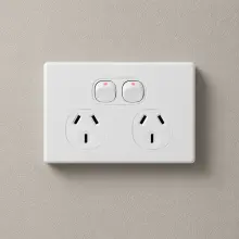 Highline Double Power Point 10 Amp Slimline - White - SGPO2S