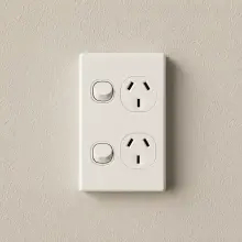 Highline Double Power Point 10 Amp Slimline *VERTICAL* - White - SGPO2SV