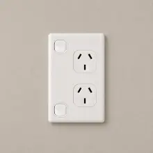Highline VERTICAL Double Power Point 10 Amp - White - SGPO2V