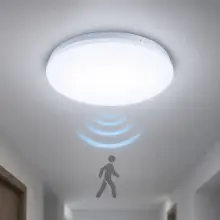 30w LED Emergency Oyster Fitting 6000K DAYLIGHT with *Microwave Sensor* - HIGHLINE SP1001/DL/EM/SENSOR