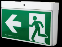 HIGHLINE Universal Wall &amp; Ceiling Mount LED Exit Sign Gen2 LiFEPO4 Lithium Battery  - SP2001WH