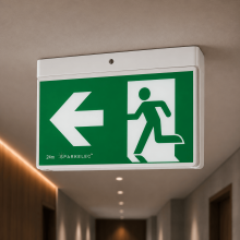 HIGHLINE Universal Wall &amp; Ceiling Mount LED Exit Sign Gen2 LiFEPO4 Lithium Battery - SP2001WH
