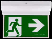 HIGHLINE SLIMLINE Universal Wall &amp; Ceiling Mount LED Exit Sign Gen2 Lithium LiFePO4 Battery - SP2003WH