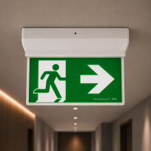 HIGHLINE SLIMLINE Universal Wall &amp; Ceiling Mount LED Exit Sign Gen2 Lithium LiFePO4 Battery - SP2003WH